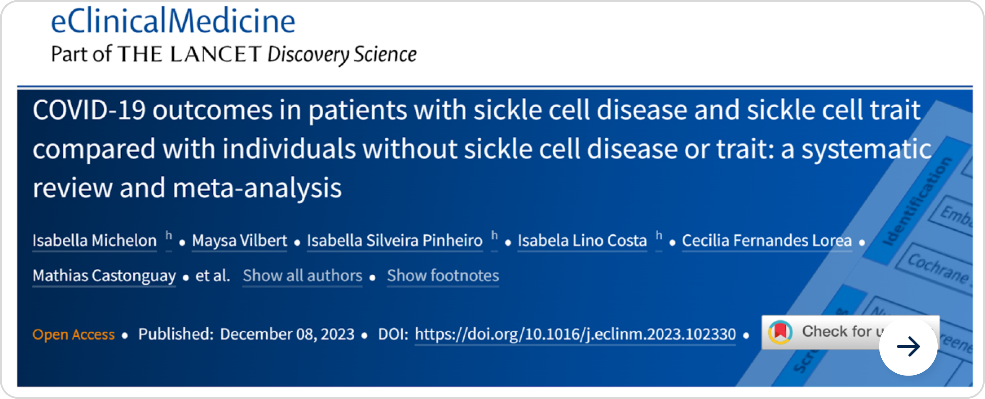 COVID-19 outcomes in patients with sickle cell disease — eClinicalMedicine